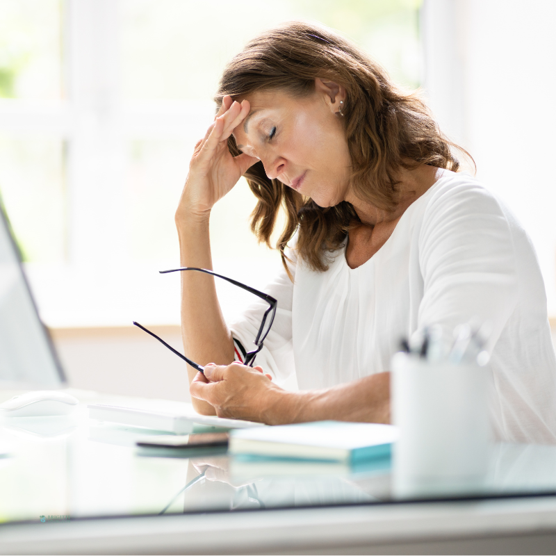 Woman worried about health and weight